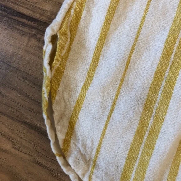Old Navy Mustard Striped Linen Dress SP - Picture 4 of 6
